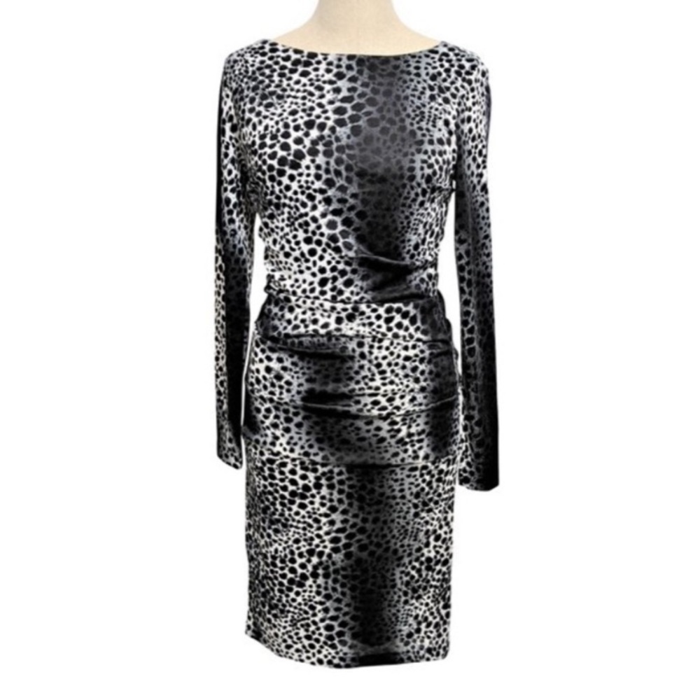 PHILOSOPHY Cheetah Ruched Knit Dress